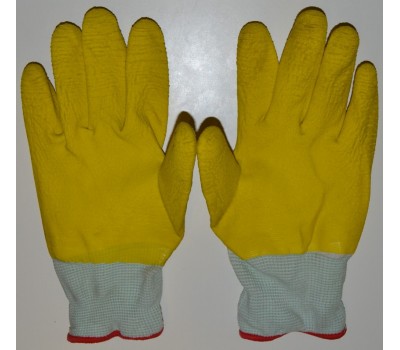 Перчатки трикотажные с нитриловым покрытием покрытая гофрированным латексом на ладони