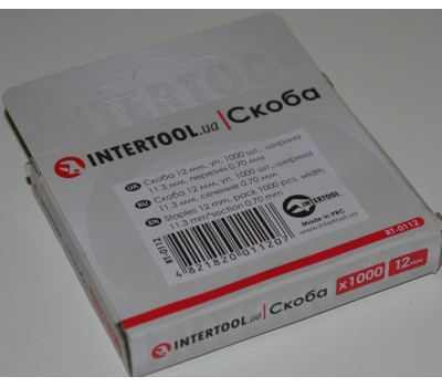 Скобы для степлера 12 мм Intetool (упаковка 1000 шт.)