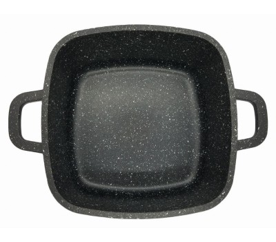 Кастрюля Vezzer 3.5л. квадратная, антипригарное покрытие, силиконовые ручки, черная