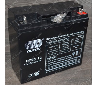 Аккумулятор 12V 20Аh гелиевый (180x75x160, черный, mod:(ОТ-20-12) OUTDO