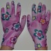 Перчатки садовые с полиуретановым покрытием размер 8-9 фиолетовые
