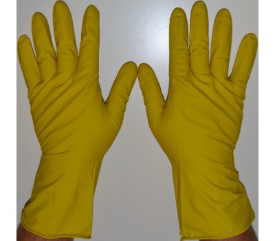 Перчатки защитные из латекса хозяйственные, прочные желтый XL L M S