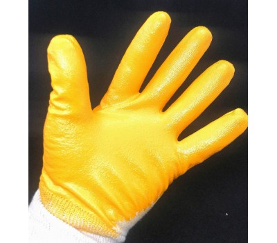 Перчатки рабочие нитрил штукатур оранжевые размер 8