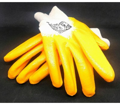 Перчатки рабочие нитрил штукатур оранжевые размер 9