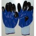 Перчатки нейлоновые с черными пальцами, облив глубокий синий