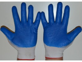Перчатки рабочие Стрейч синие с латексным покрытием