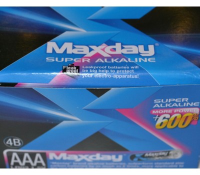 Батарейки 4шт “Maxday” C 56963 (24) Alcaline, міні-пальчикові, ААА 1,5V