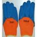 Перчатки утепленные синтетические оранжевые с синим вспененным латексным покрытием