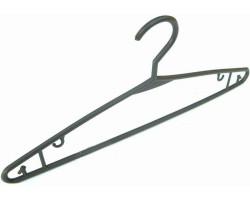 Плечики (вешалки) для одежды пластиковые чёрные №1 "ЧП КВВ" (уп 10 шт)