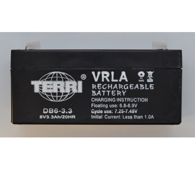 Аккумулятор 6v 3.3a SLA 134*34*61 мм  DB6-3.3 TERRI