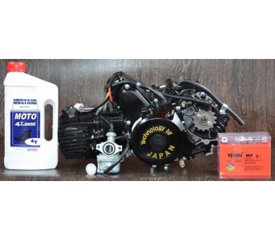 Двигатель DELTA , ALFA , ACTIVE - 110 (МЕХАНИКА) ЧУГУННЫЙ ЦИЛИНДР B + Подарок - масло, карбюратор, аккумулятор
