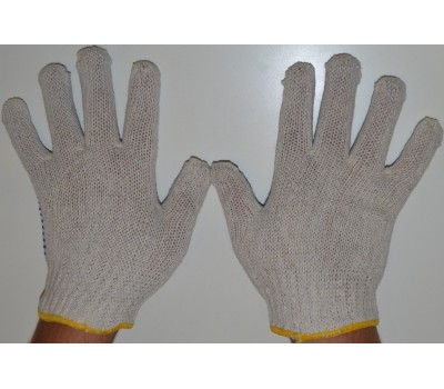 Перчатки рабочие х/б белые с пвх покрытием мастер