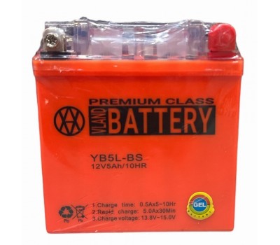 Аккумулятор 12N5L-BS 12V5A VLAND  (GEL) высокий оранж  120x130x60