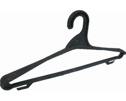 Плечики (вешалки) для одежды пластиковые широкие чёрные №5 (уп 10 шт) "ЧП КВВ" 