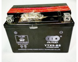 Аккумулятор 12V 9Аh YTX9-BS 150/85/105 мм (заливной), OUTDO, Тайвань.