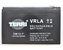 Аккумулятор 12v 7a AGM 151*65*100 мм  DB12-7 TERRI