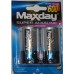 Батарейки пальчиковые MAXDAY Super Alcaline R20 1,5V, 12шт/уп мощные батарейки размер - D